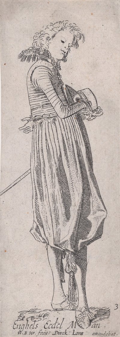 Engelse Edelman, uit Edelmannen van Verschillende Landen, Plaat 3, ca. 1615 door Willem Pietersz. Buytewech