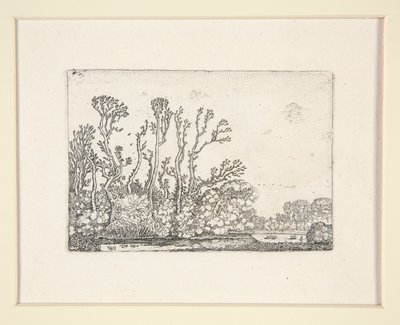 Kudde schapen bij het water, Plaat 8 uit De set van de landschappen door Willem Pietersz. Buytewech