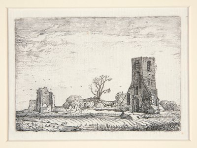 Ruïnes van een kerk (Kapel van Eykenduynen bij Den Haag), Plaat 10 uit De Set van de Landschappen door Willem Pietersz. Buytewech