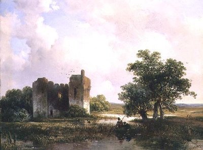 Landschap met ruïnes door Willem Roelofs