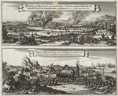 Nederlandse kijk op de marineaanval op de Theems door Willem Schellinks