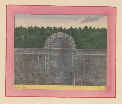 Laubengang mit halbrunder Nische für eine Hecke in den Gärten von Versailles door Willem Swidde