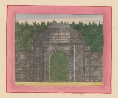 Laubengang mit Tor für eine Hecke in den Gärten von Versailles door Willem Swidde