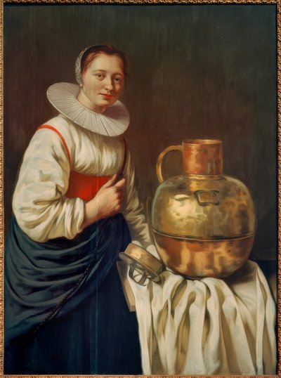 Een vrouw met koperen kan door Willem Van Odekercken