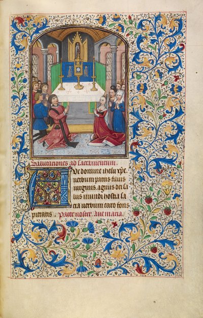 Die Anbetung der Eucharistie door Willem Vrelant