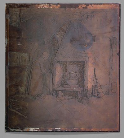 Interieur met een vrouw bij haard door Willem Witsen (possibly)