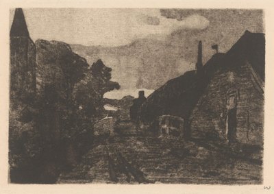 Dorpsweg in Diepenheim door Willem Witsen (signed by artist)