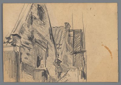 Rückfassaden der Gebäude Korte Dijkstraat 2 und 4 in Amsterdam door Willem Witsen