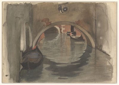 Gezicht onder een boogbrug te Venetië door Willem Arnoldus Witsen