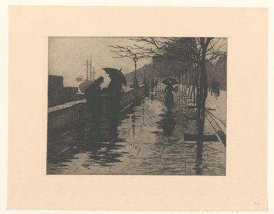 Gezicht op Victoria Embankment in Londen door Willem Arnoldus Witsen