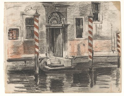 Huis aan de Canale Grande te Venetië, met kleurnotities door Willem Arnoldus Witsen