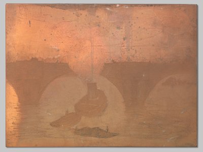 Sleepboot voor Waterloo Bridge in Londen door Willem Arnoldus Witsen