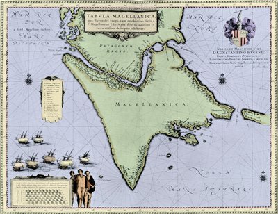 Straat van Magellan en Vuurland, uit Blaeu