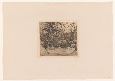 Bos met ingang naar schuilkelder door Willem de Zwart (signed by artist)