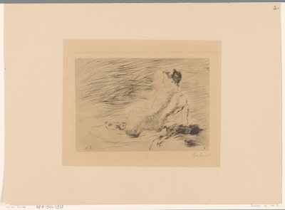 Liggende naakte vrouw door Willem de Zwart (signed by artist)