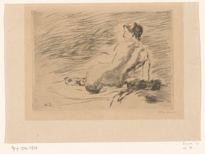 Liggende naakte vrouw door Willem de Zwart (signed by artist)