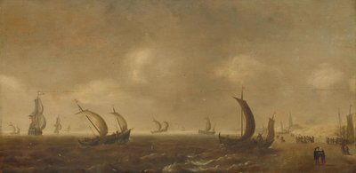 Zeegezicht bij Scheveningen Strand door Willem van Diest