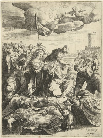 Heilige Ursula belegerd door de Hunnen door Willem van Haecht (II)