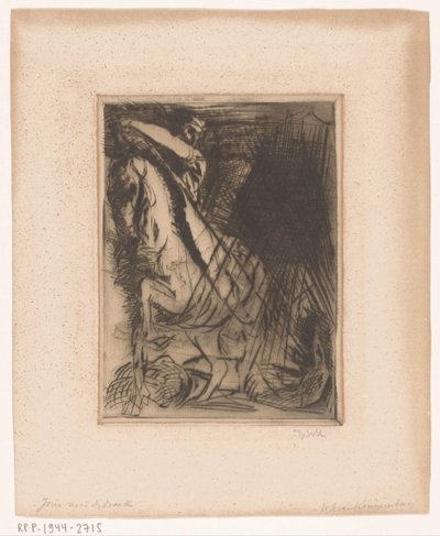 Sint Joris en de draak door Willem van Konijnenburg (signed by artist)