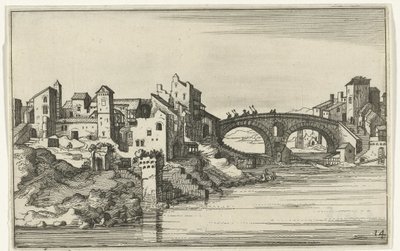 Brug over de rivier door Willem van Nieulandt (II)