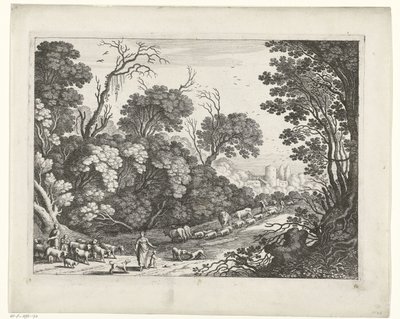 Herders met de kudde door Willem van Nieulandt (II)