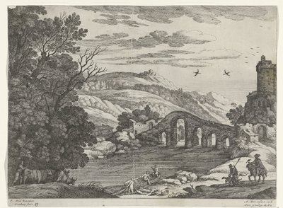 Landschap met een rivier door Willem van Nieulandt (II)