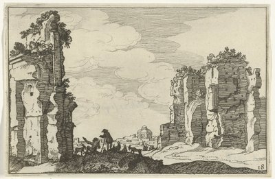 Ruïne van de thermen van Caracalla door Willem van Nieulandt (II)