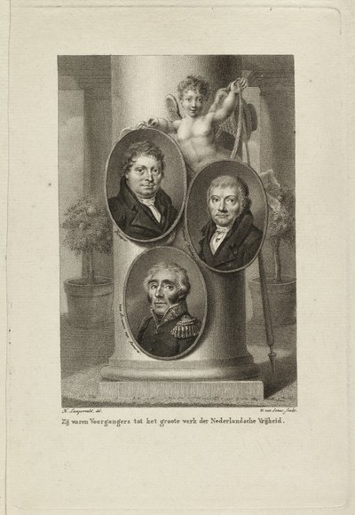 Gedenkteken met de portretten van Joan Melchior Kemper, Cornelis Anthony Fannius Scholten, Gijsbert Carel Rutger Reinier van Brienen van Ramerus. NL-HlmNHA 1477 53011449 door Willem van Senus
