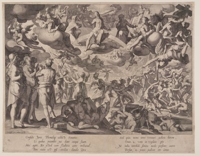 Laatste Oordeel, plaat 13 uit Tronen van Gerechtigheid (Thronus Iustitiae) door Willem van Swanenburgh