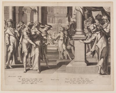 Susanna voor Daniel, plaat 3 uit Tronen van gerechtigheid (Thronus Iustitiae) door Willem van Swanenburgh