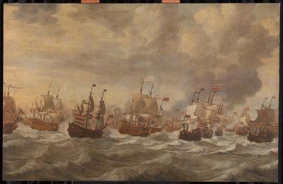 Episode van de Vierdaagse Zeeslag door Willem van de the Elder Velde