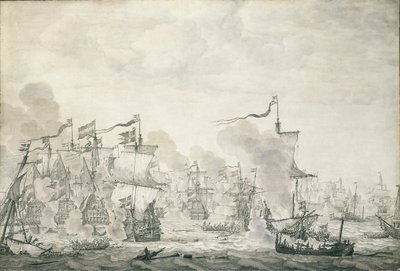 De Slag om de Sont, 29 oktober - 8 november 1658, c.1660 door Willem van de the Elder Velde