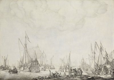 De Koninklijke en Staatsjachten door Willem van de the Elder Velde
