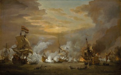 De Slag bij Texel door Willem van de Velde the Younger