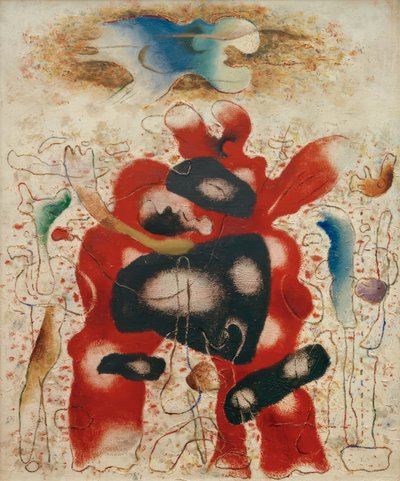 Eidos mit roter Form von Willi Baumeister