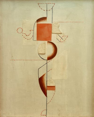 Figur mit Braun und Rosa von Willi Baumeister