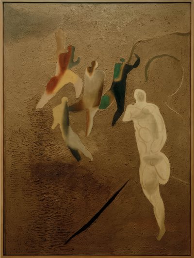 voetbalveld door Willi Baumeister