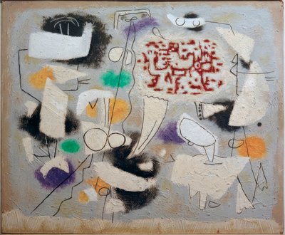 Poëzie met kleine fantoomvormen door Willi Baumeister