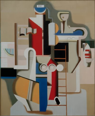 Zwemmer aan de ladder door Willi Baumeister