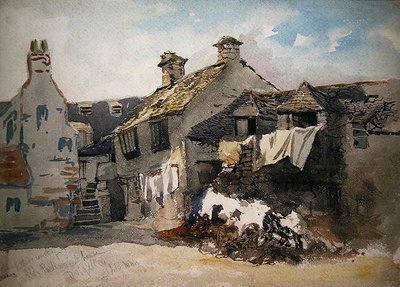 De binnenplaats van het oude parlementsgebouw, Dolgelley, Noord-Wales door William Evans