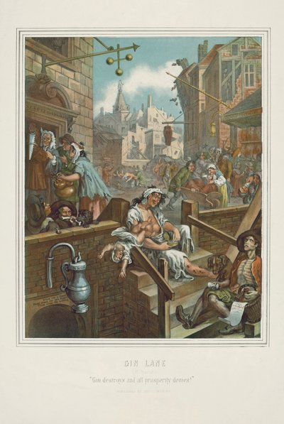 Chromolithografie van William Hogarth