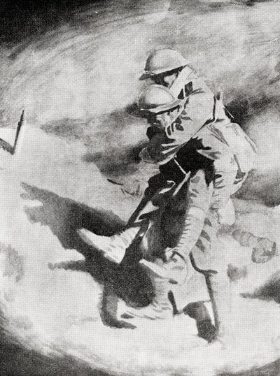 Poilu en Tommy naar het schilderij van Sir William Orpen door William (after) Orpen