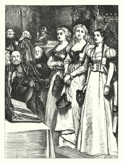 Hoe Lady Blanche Arundel Wardour voor Koning Charles hield (gravure) door William (after) Small