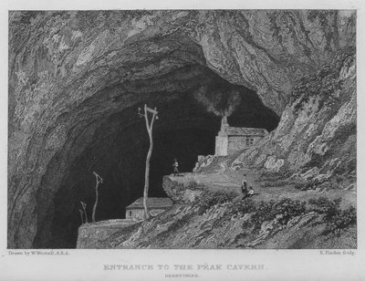 Ingang van de Peak Cavern, Derbyshire door William (after) Westall