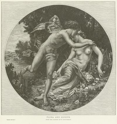 Flora en Zephyr door William Adolphe Bouguereau