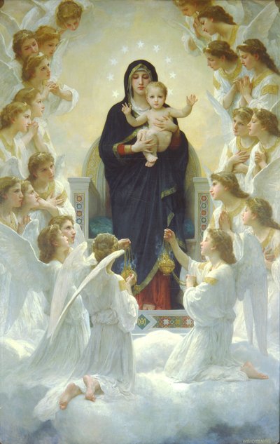 De koningin van de engelen of De Maagd met de engelen door William Adolphe Bouguereau