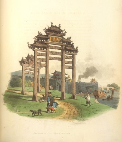 Een Pai-lou, of triomfboog door William Alexander
