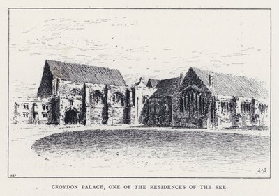 Croydon Palace, Een van de Residenties van de See door William Alexander Ansted