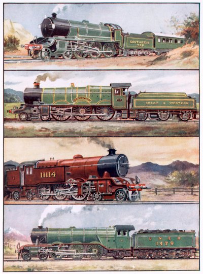 Monster windhonden van de rails (kleurenlitho) door William B. Robinson