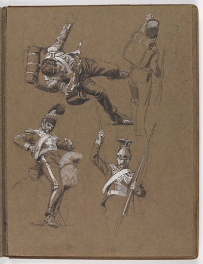 Studies voor het olieverfschilderij, ?De vlag: Albuhera, 16 mei 1811? door William Barnes Wollen